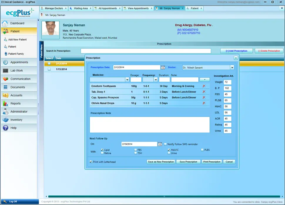 Dental e-prescription software