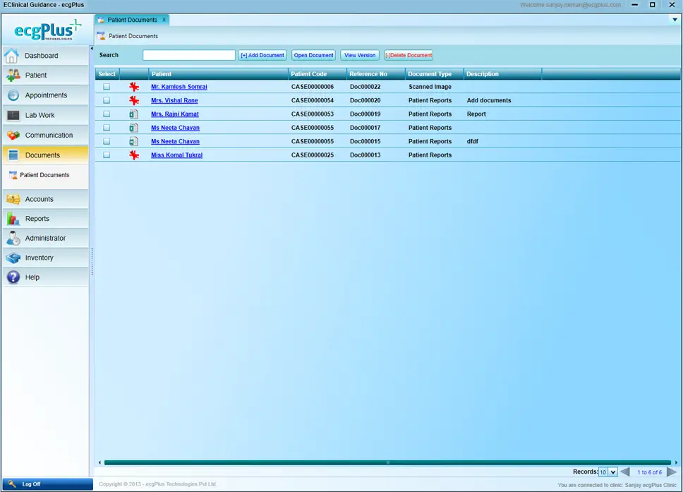 Dental patient document management